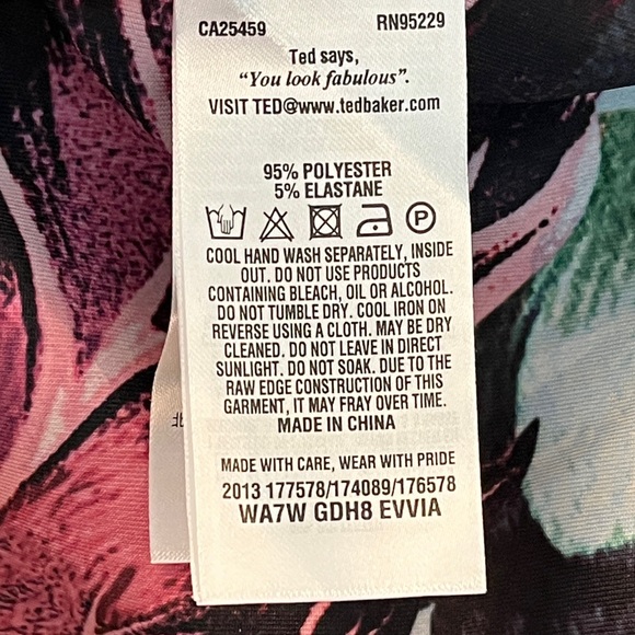 NWT Ted Baker Dress. Ted Baker Evvia Eden Floral Ruffle Skater Dress. - Picture 10 of 12